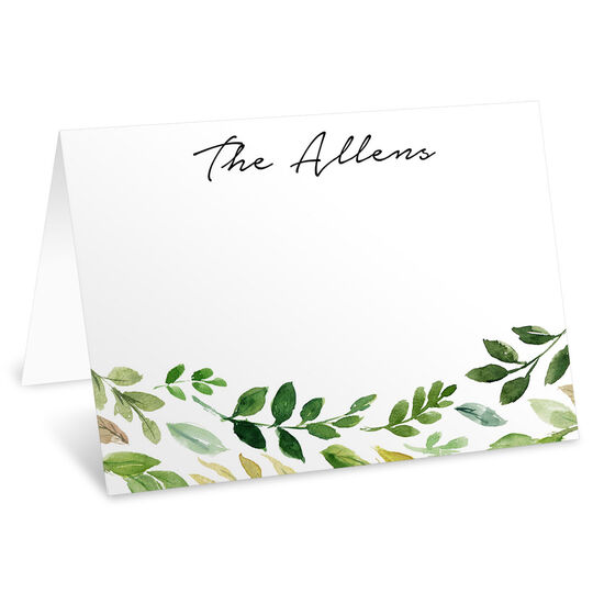 Green Vines Folded Place Cards